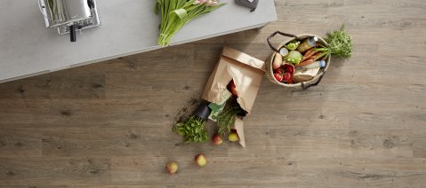 wineo PURLINE Bioboden Küche Einkauf Obst