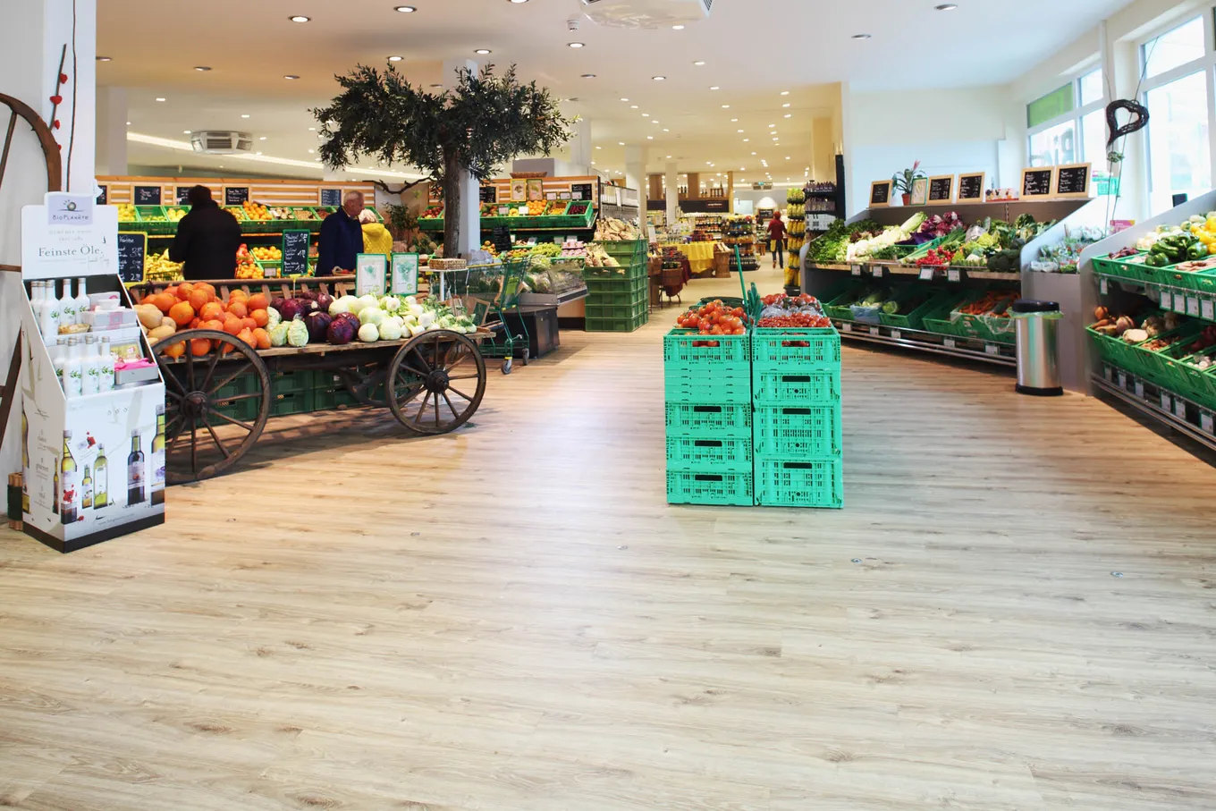 wineo Purline Bioboden Holzoptik Obst Gemüse Bioladen