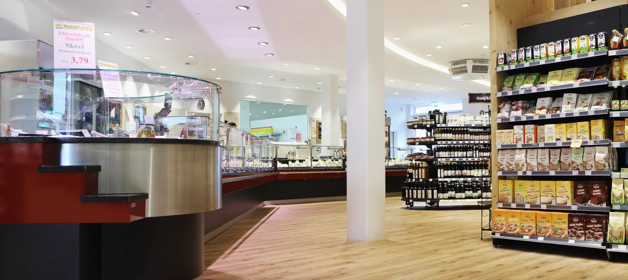 wineo Purline Bioboden  wineo Purline Bioboden Holzoptik Warenpräsentation Regal Bioladen