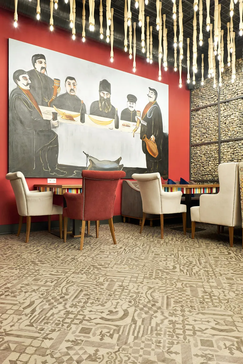 wineo Designboden  wineo Designboden Mosaik Muster grau Restaurant Kultur