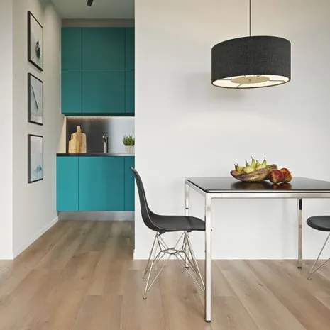 Laminatboden wineo 500 Laminatboden Bodenbelag Küche Essbereich Esszimmer Moderne Einrichtung Holzoptik